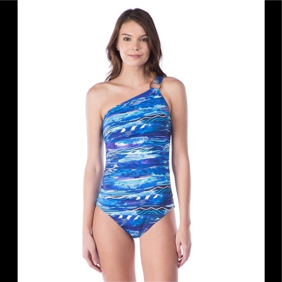 ralph lauren one shoulder swimsuit